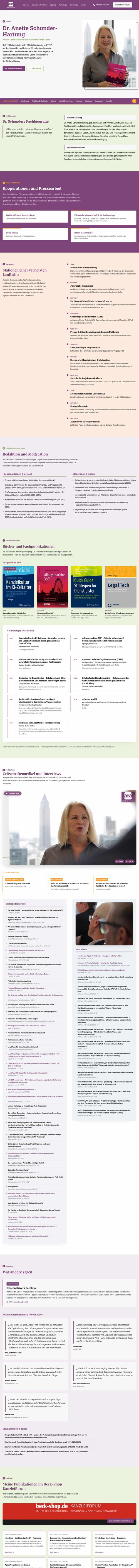 Screenshot der Portraitseite von Dr. Anette Schunder-Hartung auf der neuen aHa-Website