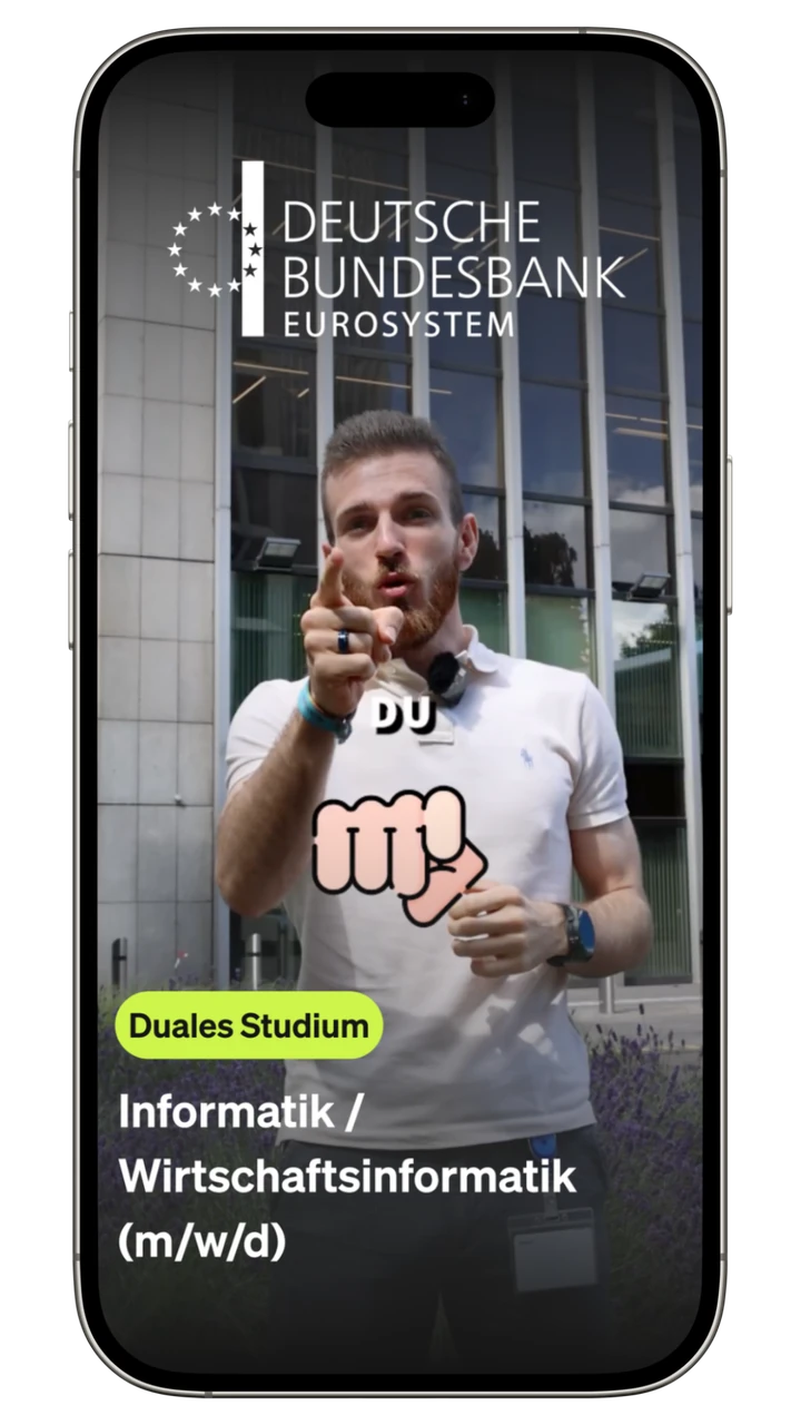 Anzeige der Deutschen Bundesbank für das duale Studium Informatik