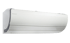 Weißes Daikin Klimaanlagen-Innengerät an der Wand, mit abgerundeten Kanten und dem Daikin-Logo.