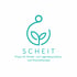 Logo der Praxis Scheit für Kinder- und Jugendpsychiatrie mit stilisierter Pflanze in einer Kreisform.
