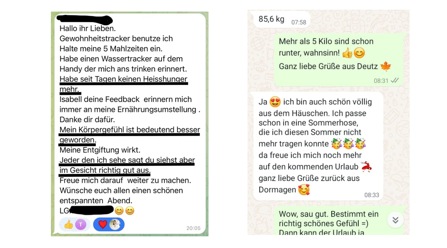 Anonymisierte WhatsApp-Nachricht 2