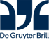 De Gruyter Brill Logo: Dunkelblaue, stilisierte Anführungszeichen über dem Text "De Gruyter Brill".