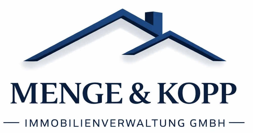 Logo der Uwe Göhring Hausverwaltung GmbH mit blauem Schriftzug und grauem Rahmen auf schwarzem Hintergrund.