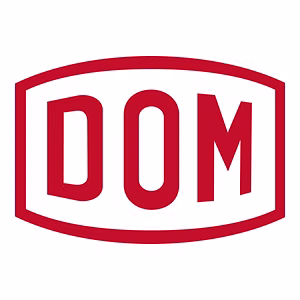 Rotes DOM-Logo auf weißem Hintergrund.