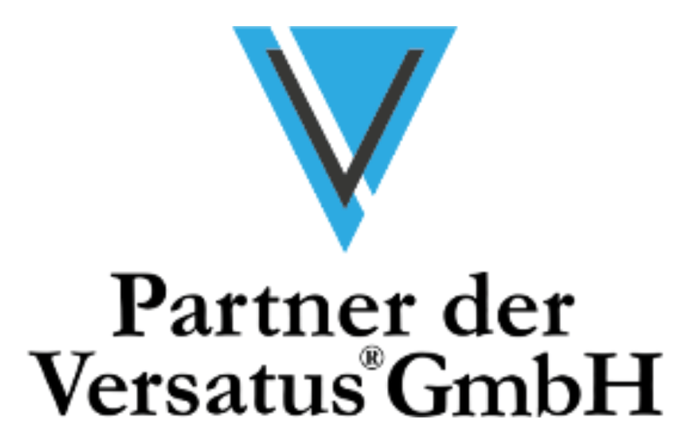 Logo der Versatus, inklusive dem Hinweistext, dass es sich um einen Partner der Versatus handelt.
