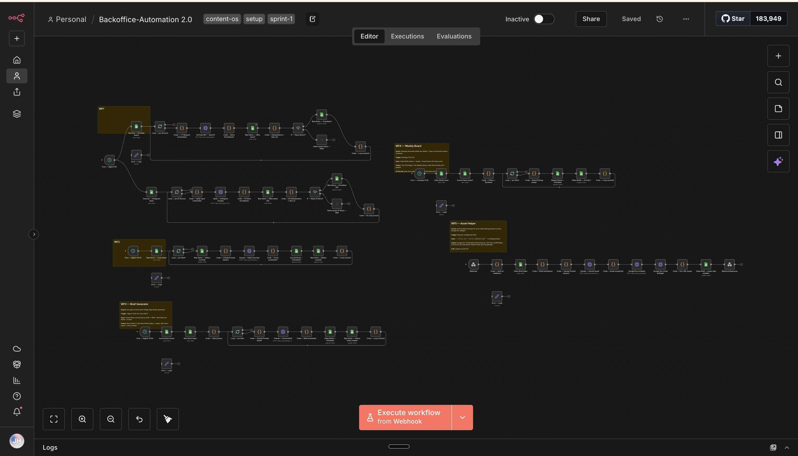 Workflow Screenshot Backoffice Automation
