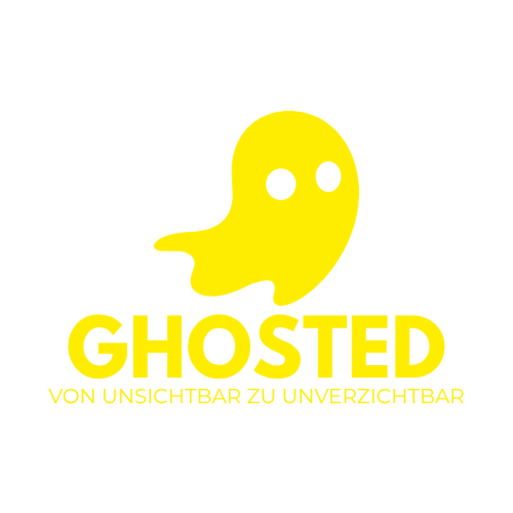 GHOSTED Logo mit Unterschrift und Slogan