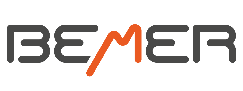 The word "BEMER" in a dark gray, stylized, rounded font on a dark green background.