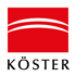 Rotes Köster-Logo mit zwei weißen Bögen und „KÖSTER“ in Schwarz darunter.