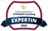 Siegel für Potenzialwecker Hypnose Coaching Expertin 2026 mit goldenem Wecker-Symbol und dunkelblauem Banner.