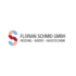 S-Logo aus vier farbigen Segmenten; Text: FLORIAN SCHMID GMBH, HEIZUNG - BÄDER - HAUSTECHNIK.