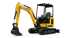 JCB 19C-1 Minibagger Verleih. Wendiger 1,9t Mietbagger für Privat und Gewerbe Stahl Baumaschinen.