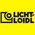 Schwarzes Licht-Loidl-Logo mit stilisiertem L und O auf gelbem Hintergrund.