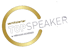 Siegel Zertifizierter Top Speaker by Hermann Scherer mit goldenem Kreis auf schwarzem Hintergrund.