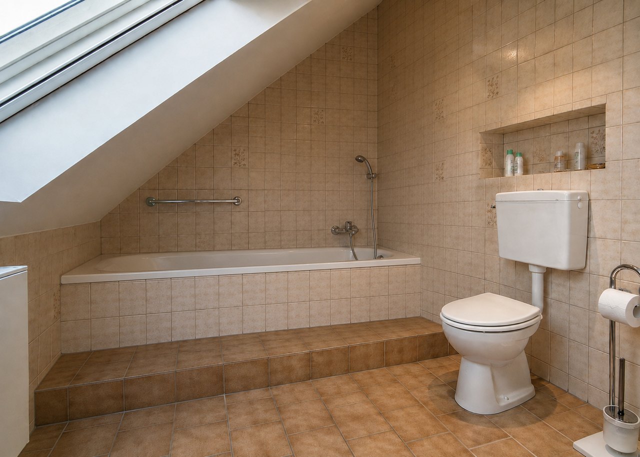 Badumbau große begehbare Dusche vorher