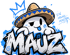 Logo von Ein Maunzmonster: Mauz mit Sombrero über dem Graffiti-Schriftzug MAUZ