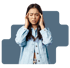 Woman holding her head suffering from chronic stress.
