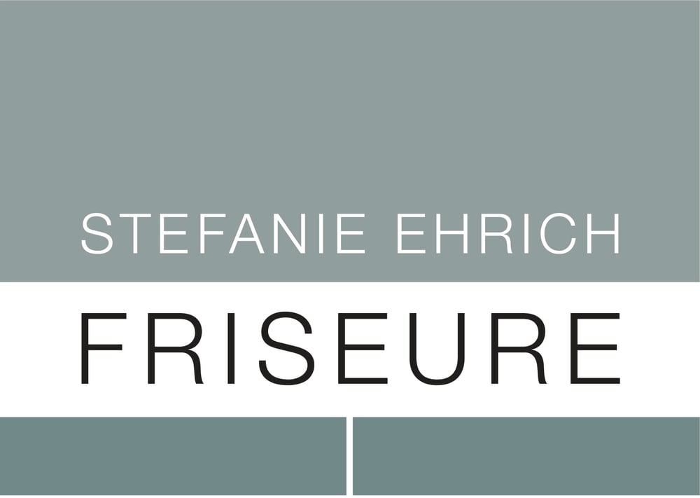 Logo von Stefanie Ehrich Friseure auf grauem und weißem Hintergrund.