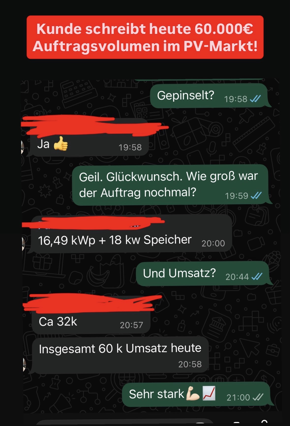 Kundenergebnis Screenshot