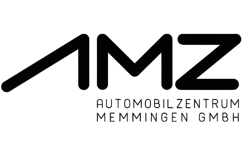 Schwarzes AMZ-Logo mit "Automobilzentrum Memmingen GmbH" darunter.