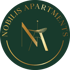 Goldenes kreisförmiges Logo auf dunkelgrünem Hintergrund mit „NOBILIS APARTMENTS“ und stilisiertem „NA“.