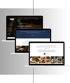 Drei Laptop-Bildschirme zeigen Webseiten-Designs für "LE GRILL ROYAL" und "JOHANN LEITNER".