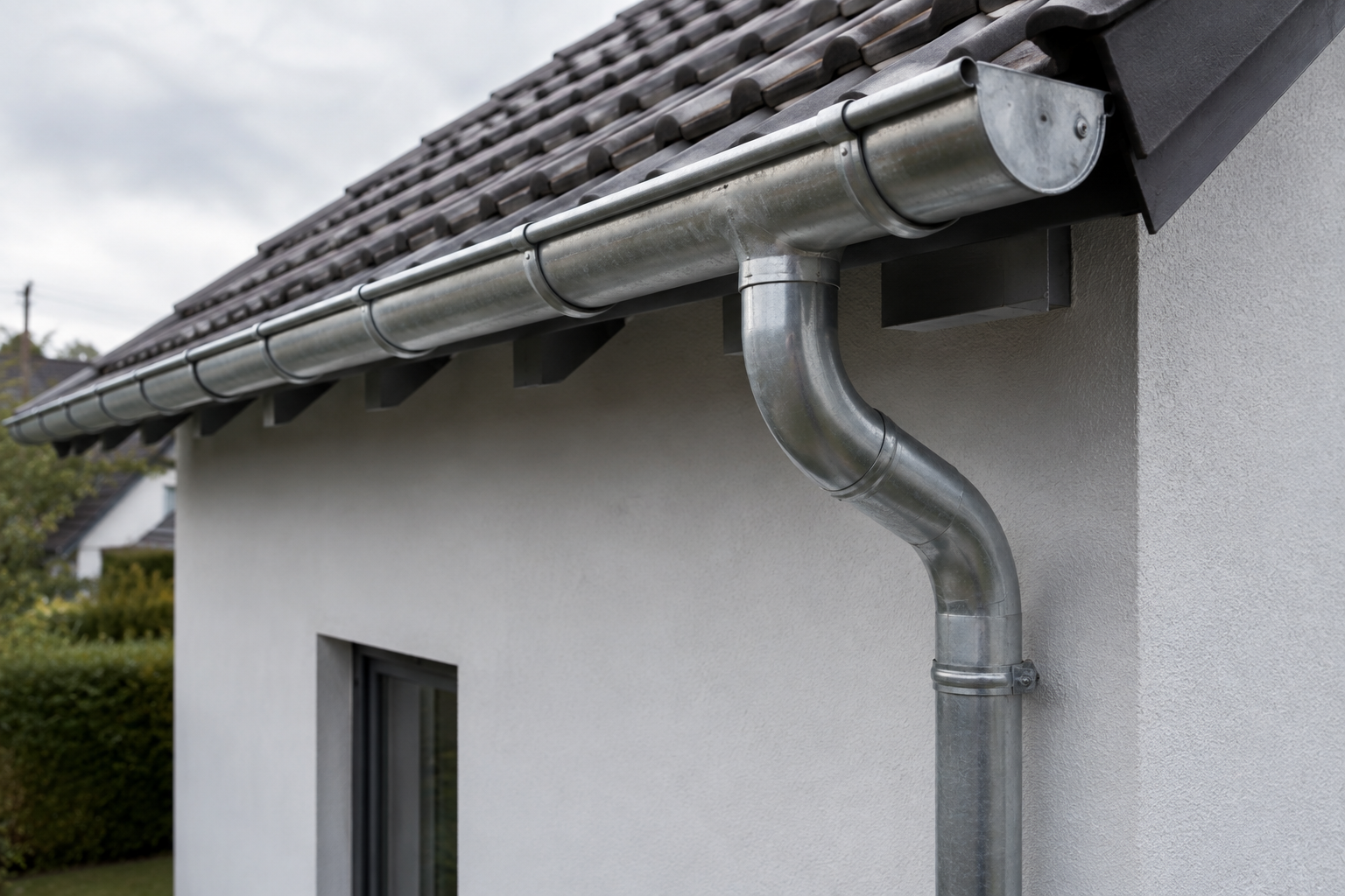 Neue Dachrinne aus Zink