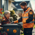 TonniBär-Mitarbeiter hilft älterer Dame beim Rausstellen der Tonne – barrierefreier Service für Pflegeheime und soziale Einrichtungen