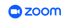 Blaues Zoom-Logo mit einem Kamerasymbol in einem Kreis und dem Wort "zoom".