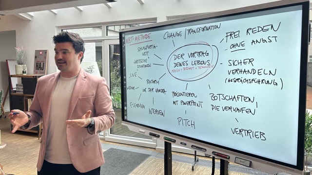 Arbeit an der Kernbotschaft am Whiteboard