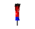 Roter und blauer Hydraulikhammer MTB 15.