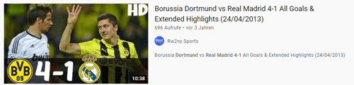 Borussia Dortmund gegen Real Madrid, 4:1 – das Spiel, das den Weg zur Ausbildung ebnete