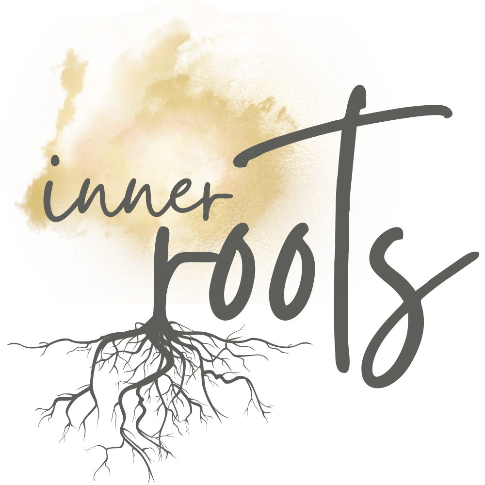 Aquarell-Farbklecks in Orange und Rot mit dem Wort "life" in der Mitte.