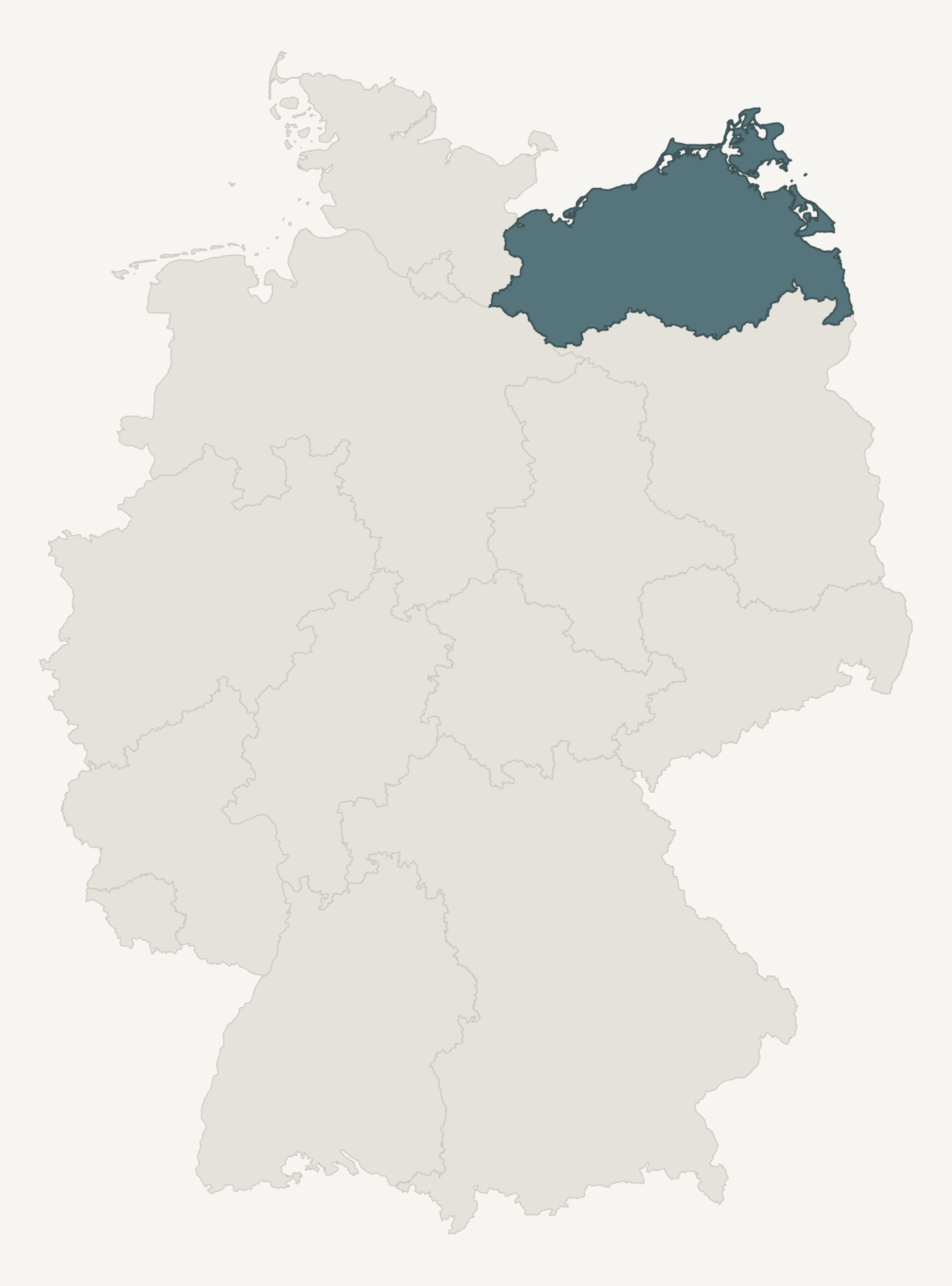 Umrisskarte von Mecklenburg-Vorpommern innerhalb Deutschlands