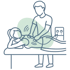 Physiotherapeutin behandelt einen Patienten auf der Therapieliege mit einem Elektrotherapiegerät – Scho-Ko Physiotherapie Koblenz