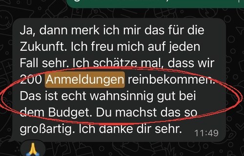 WhatsApp: 200 Anmeldungen bei kleinem Budget