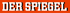 DER SPIEGEL Logo in weißen Großbuchstaben mit schwarzem Schatten auf orangefarbenem Hintergrund.