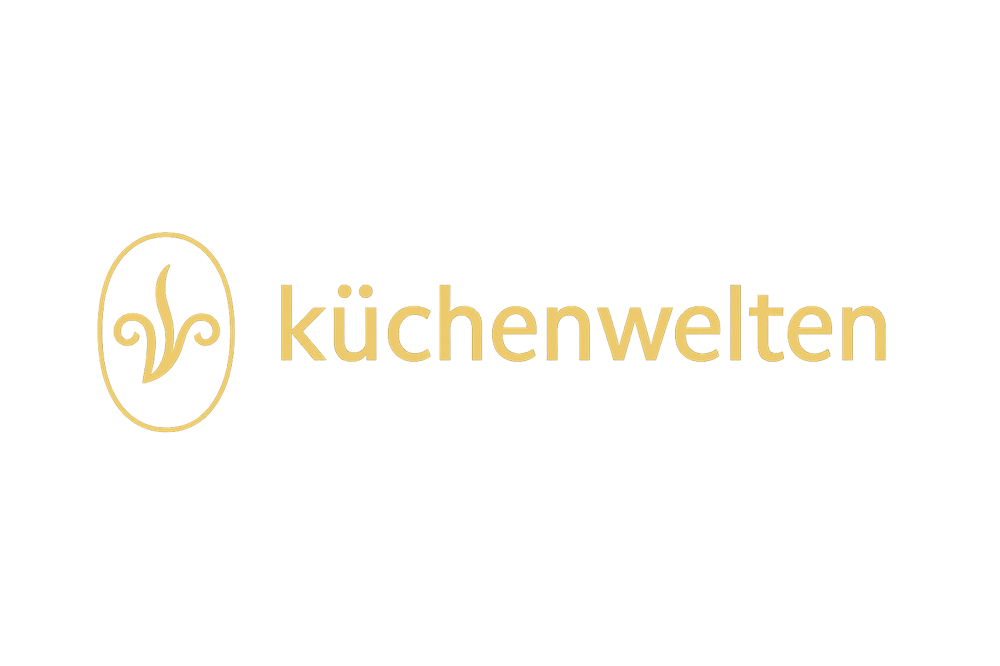 Logo mit Kachniaschwili-Symbol und dem Schriftzug „küchenwelten“ – Markenauftritt für Küchenwelt Trossingen