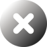 Grauer Kreis mit weißem X-Symbol in der Mitte.