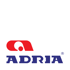 Rotes und blaues Adria-Logo auf weißem Hintergrund.