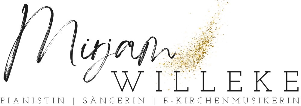 Mirjam Willeke, Pianistin | Sängerin | B-Kirchenmusikerin, mit goldenem Glitzer.