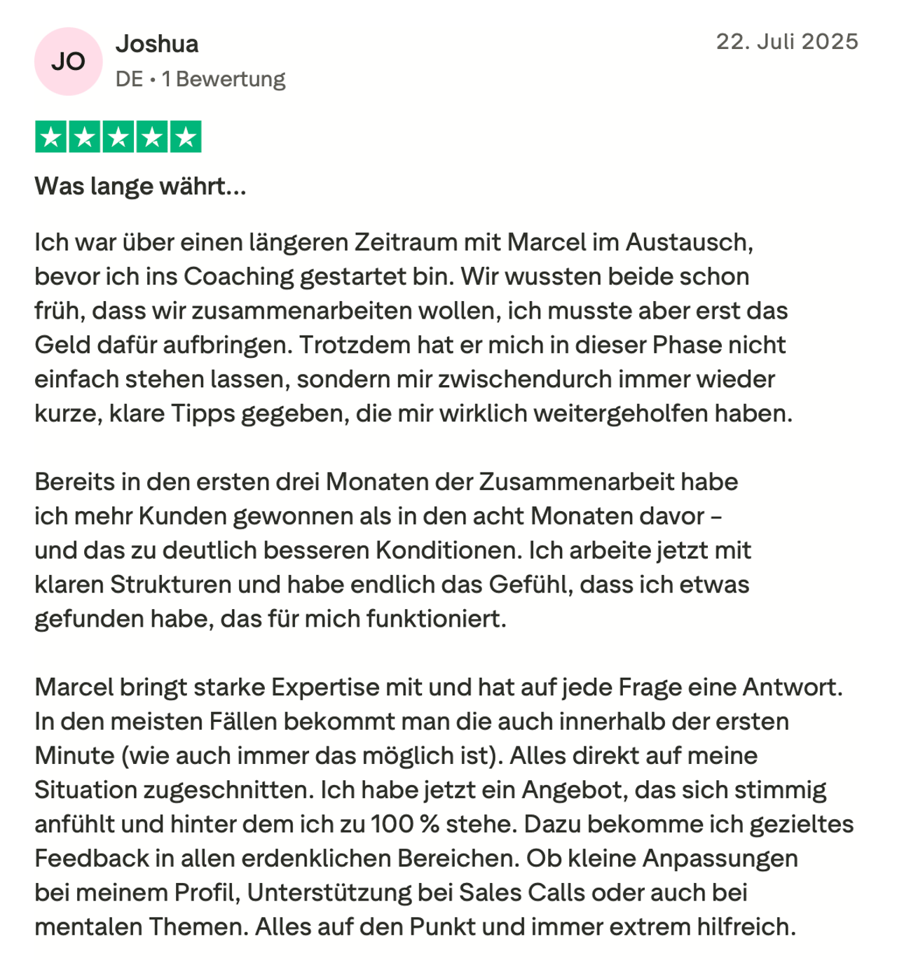 Kundenbewertung