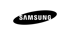 Weißer "SAMSUNG"-Schriftzug auf einem schwarzen, elliptischen Hintergrund.