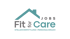Logo: Fit & Care Jobs, Stellenvermittlung | Personalverleih, mit einem Dachsymbol.