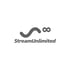 Graues "StreamUnlimited"-Logo mit einer geschwungenen Linie und einem Unendlichkeitszeichen darüber.