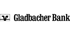 Logo der Gladbacher Bank mit schwarzem Schriftzug und einem stilisierten "VR"-Symbol in einem Quadrat.