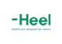 Green Heel logo with the slogan Healthcare designed by nature on a black background.