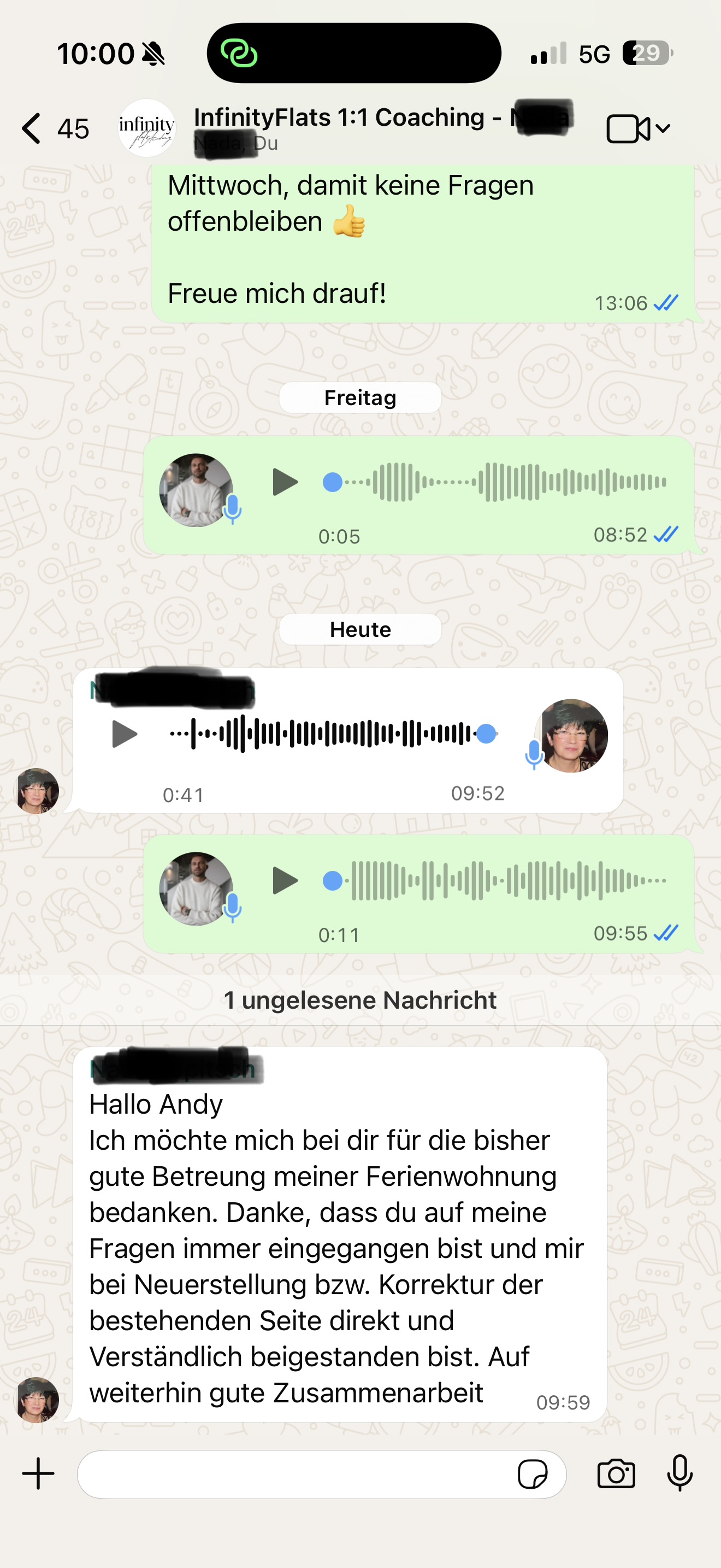 Danke für die persönliche 1:1-Betreuung