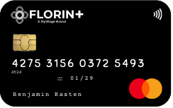 FLORIN+ Kreditkarte in Schwarz mit Mastercard-Logo