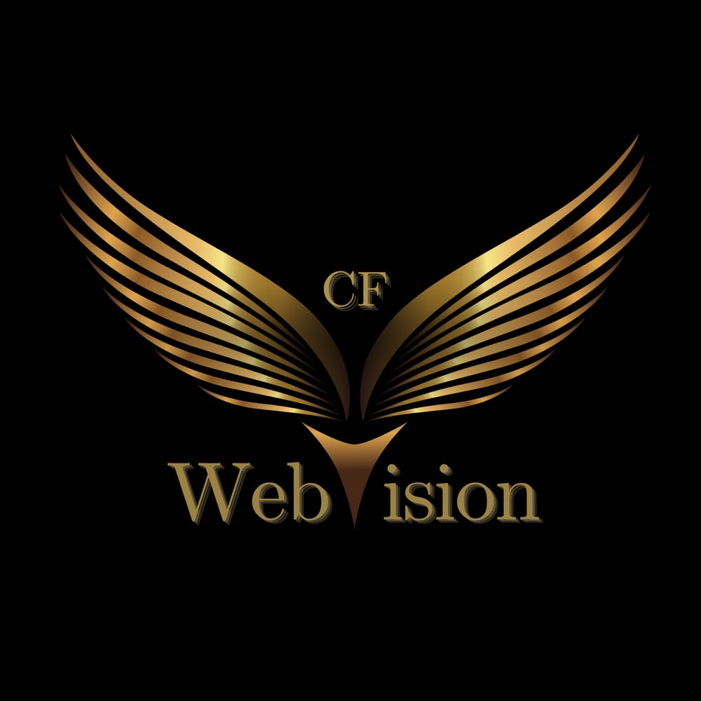 Goldenes Logo von CF WebVision, Agentur für modernes Webdesign